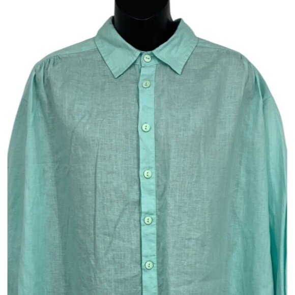 Sea Level Swim Australia Shirt Size Small S Mint Green Linen Button Down New - Picture 2 of 10
